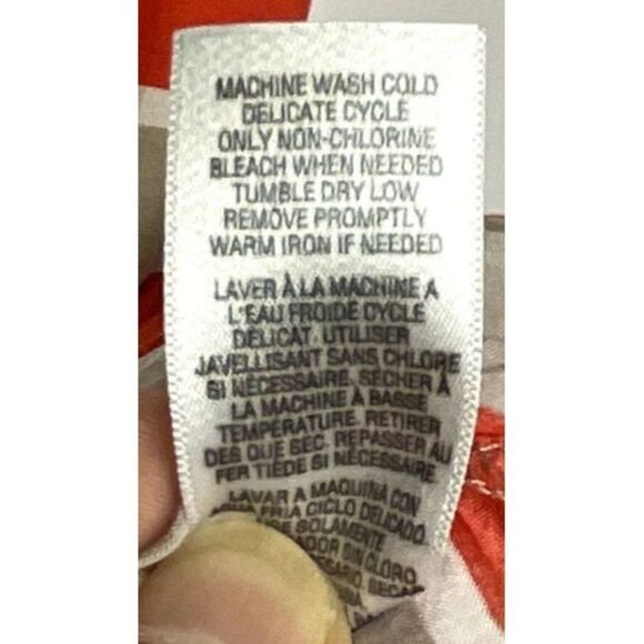 Splendid Orange/Coral, White, Tan Stripe Top, size small, 100% rayon - Picture 8 of 8